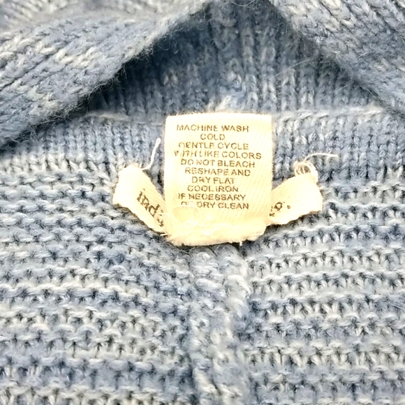 indigo thread co. Large Long Open Blue and White Cardigan - Picture 8 of 11